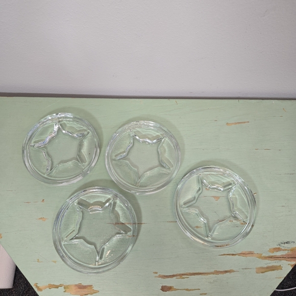 Other - Clear Glass Star Vintage Stacking Coasters Ash Trays - Set of 4